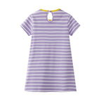 European and American Girl Dress Embroidered Giraffe