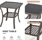 7 Piece Wicker Patio Furniture Set with Storage Coffee Table
