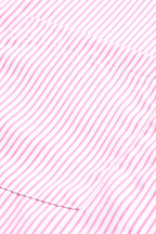 Blue Stripe Striped Casual Shirred Cuffs Shirt