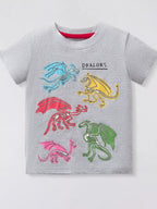 Children's Dinosaur Round Neck T-Shirt
