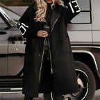 Women’s Letter Print Hooded Coat