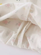 Children's Cute Bunny Graphic Top and Floral Pants Set