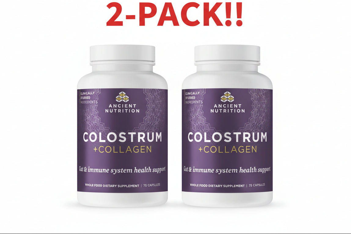 Ancient Nutrition Colostrum + Collagen 75 Count - Double Pack! (150 Capsules Total)