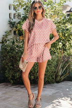 Green Polka Dot Print Short Set
