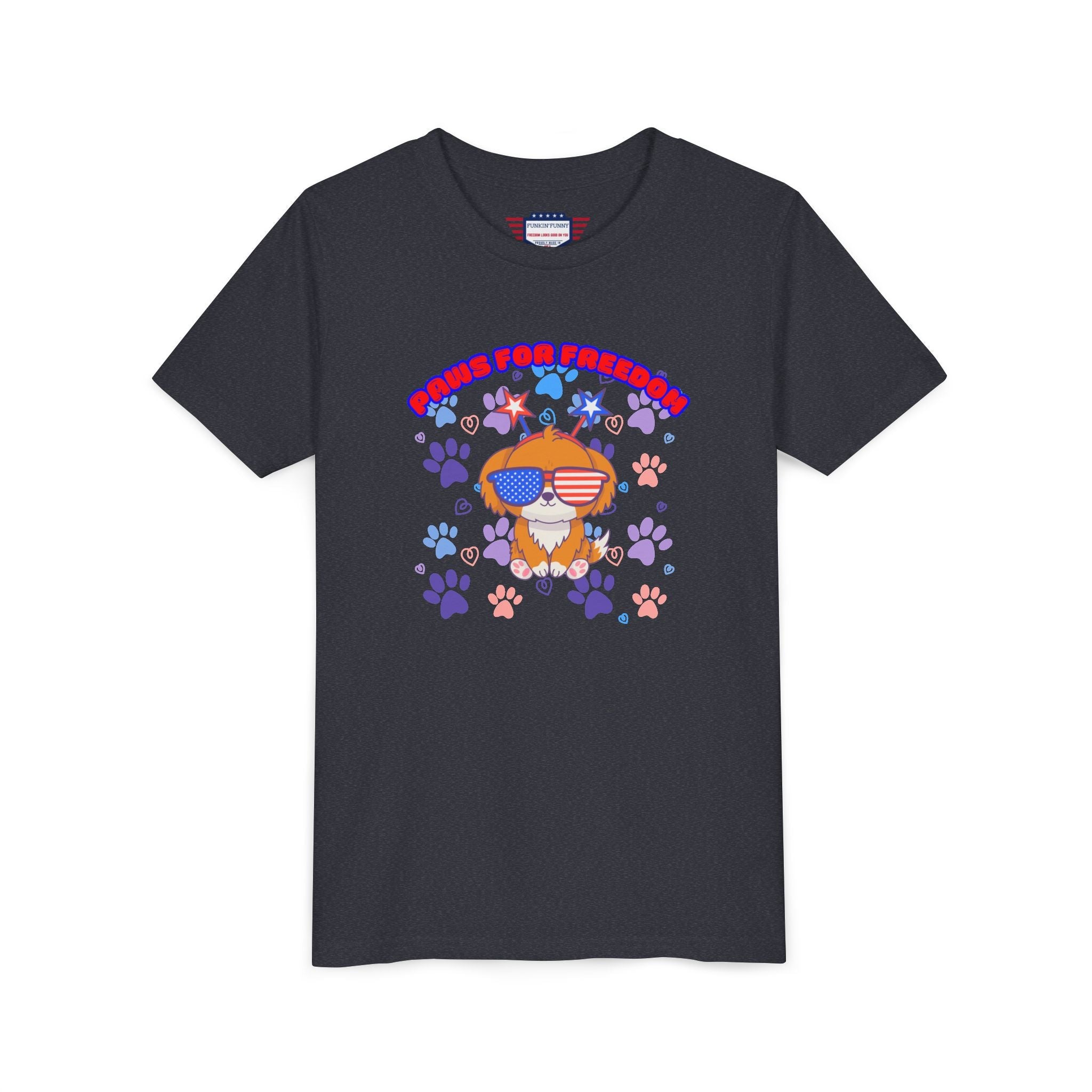 Youth - 'Paws for Freedom' Unisex Classic Tee - Celebrate Pets & Patriotism