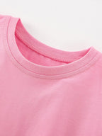 Children's Cute Bunny & Flower Applique Ruffle Sleeve T-Shirt
