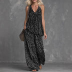 Women’s Leopard Print Sleeveless Top and Chiffon Pants Set