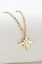 Moissanite North Star Pendant 925 Sterling Silver Necklace