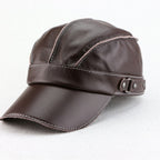Korean-style Trendy Unisex Top-layer Cowhide For Autumn And Winter Fashionable And Casual Baseball Cap
