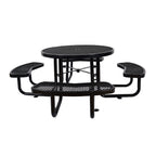 Large 46-Inch Heavy-Duty Round Outdoor Steel Picnic Table With Umbrella Hole (SAK96428)