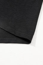 Black Layered Ruffle Short Sleeve Round Neck Top