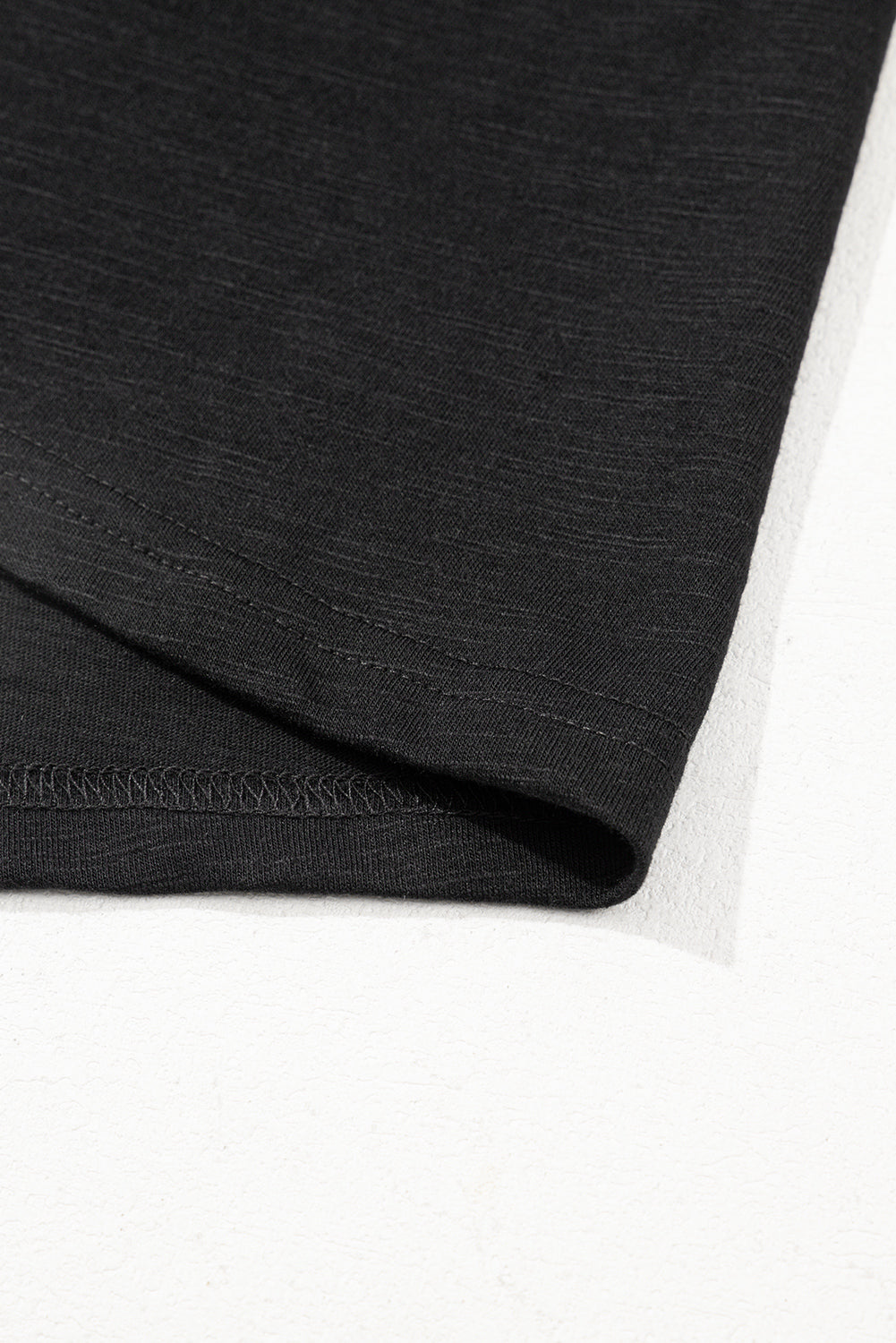 Black Layered Ruffle Short Sleeve Round Neck Top