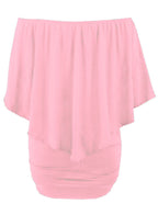Plus size  Dressing Layered Fiery Red Mini Poncho Dress