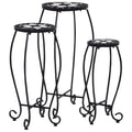 Mosaic Tables 3 pcs Black and White Ceramic