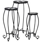 Mosaic Tables 3 pcs Black and White Ceramic
