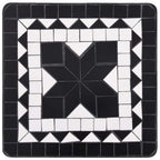 Mosaic Side Table Black and White Ceramic