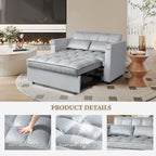 Velvet Sleeper Sofa With Hidden Table For Small Spaces
