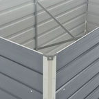 Raised Garden Bed 63"x31.5"x17.7" Galvanized Steel Gray