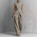 Women's Solid Color Sleeveless Top & Long Pants Two-Piece Set – 4 Colors XS–XXL