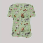 Round Neck All-Over Animal Print Short Sleeve Tee