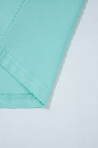 Mint Green Frilled Trim Crew Neck Loose Fit Mini Dress