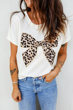Leopard Bow Graphic Relaxed Fit T-Shirt