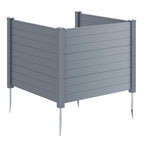 48 x 38 Inch Air Conditioner Fence 3 Panels with Metal Ground Stakes for Patio Backyard