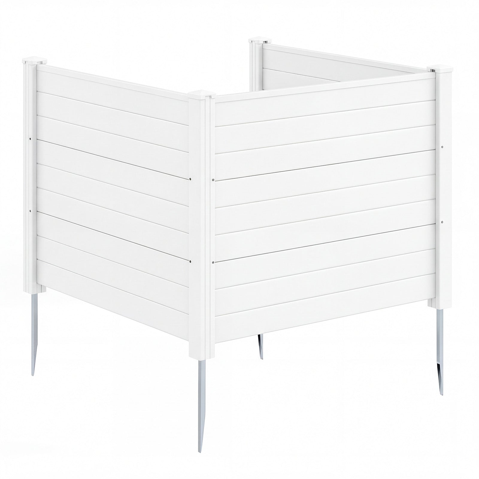 48 x 38 Inch Air Conditioner Fence 3 Panels with Metal Ground Stakes for Patio Backyard