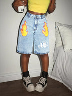 High-Waisted Denim Shorts
