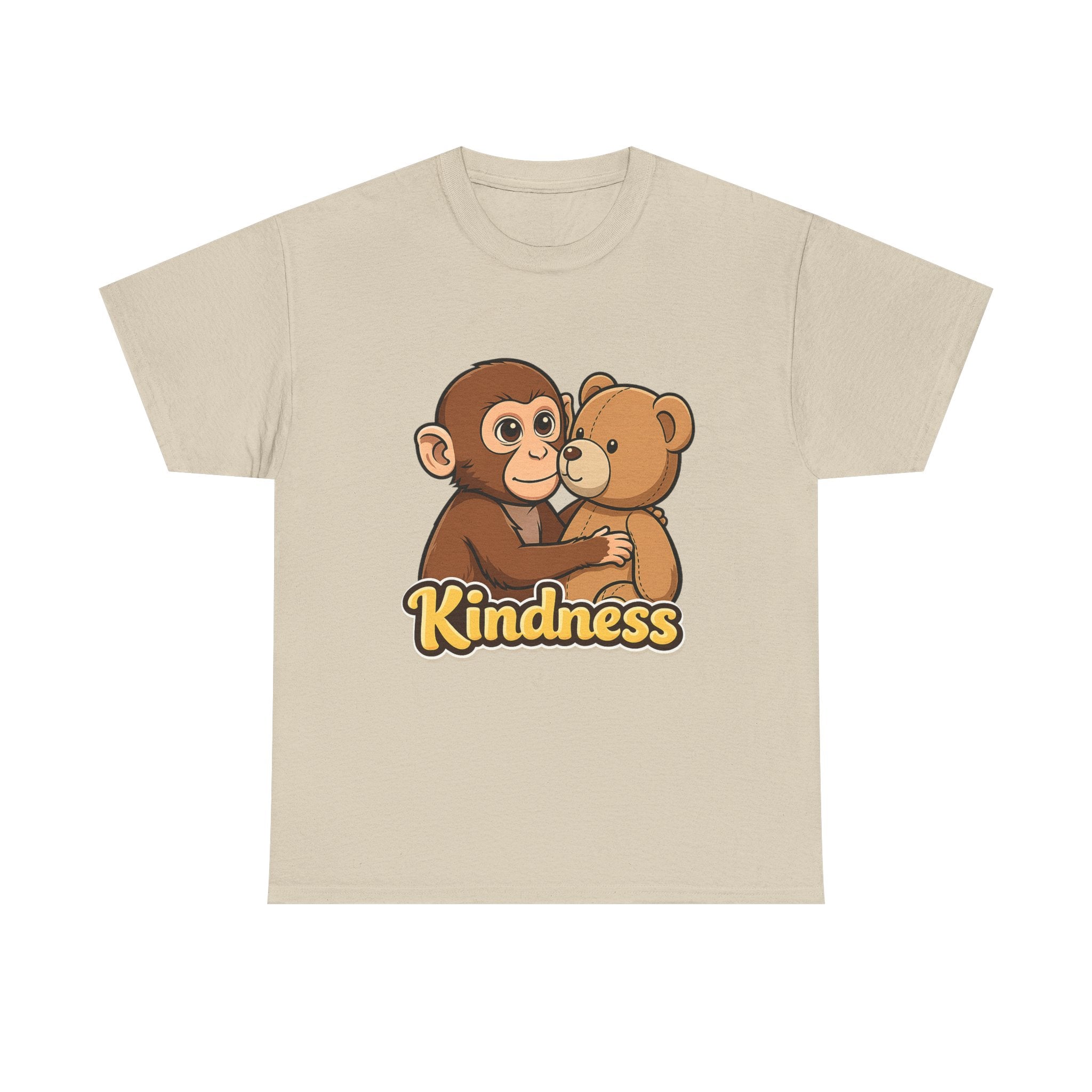 Kindness Monkey & Bear T-Shirt — Cute Hug Graphic Tee