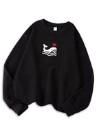 Womens Casual Sweatshirt With Print Cozy Hoodie For Fall Soft Wool Blend