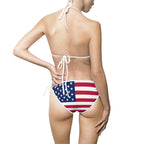 American Flag Triangle Bikini — Women's Patriotic Swimwear for 4th of July & Beach