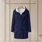 Sherpa-Lined Duffle Toggle Jacket with Hood — Warm Hooded Fleece Coat