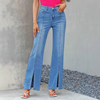 Womens Stylish Slim-fit Blue Jeans