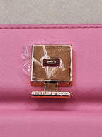 Charles & Keith Koa Leather Push-Lock Top Handle Bag Pink