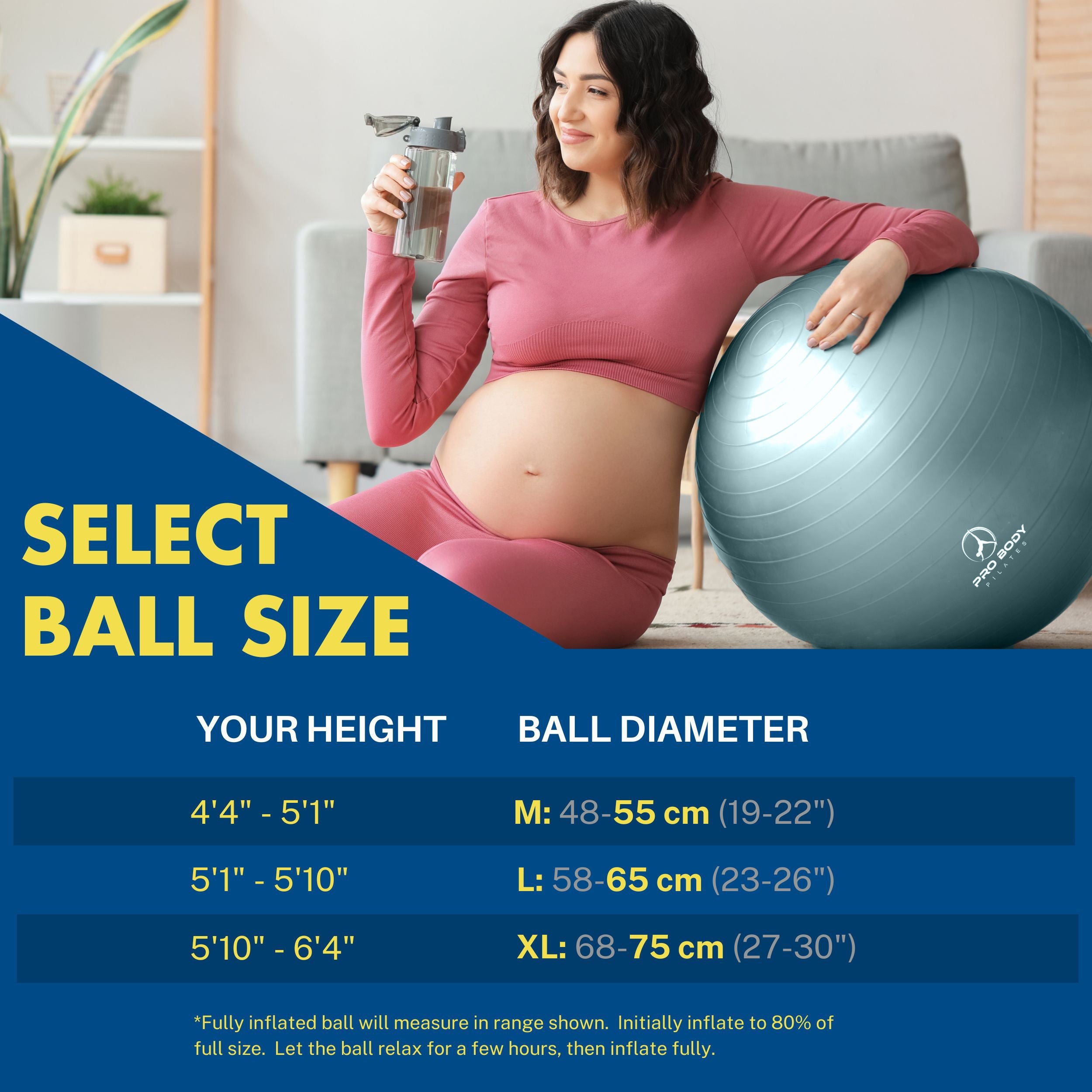 Pregnancy Ball for Maternity, Labor and Birth.  Includes Pregnancy Guide.  (Lilac)