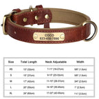 Personalized Dog Collar, Custom Engraved PU Leather Dog Collars, Free Engraving ID Tag Nameplate For Small Medium Large Dogs - C1502