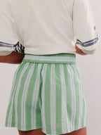 Striped Elastic Waist Casual Shorts