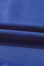 Sky Blue Varsity Striped Detail Drop Shoulder Oversized Sweatshirt