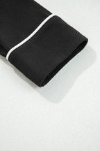Black Contrast Trim Hooded Lounge Cardigan and Pants Set