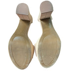 Dream Pairs Womens 7.5 Tan 4.5" Block Heel Open Toe Ankle Strap Sandal Shoes