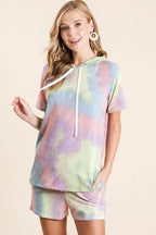 BiBi Tie Dye Terry Hoodie with Drawstring