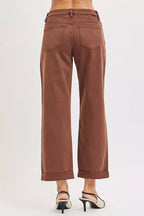 RISEN Full Size Tummy Control Mid Rise Ankle Barrel Baggy Plus Size