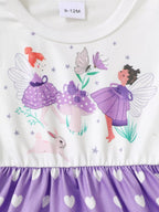 3-Piece Children's Printed Ruffle Sleeve Baby Dress