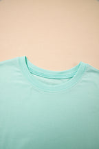 Moonlight Jade Solid Color Pocketed Raw Edge Babydoll Dress
