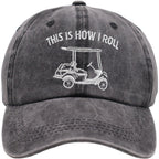 Funny Golf Cart Hat Adjustable Baseball Cap