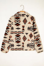 Black Western Aztec Half Zip Plush Sweatshirt