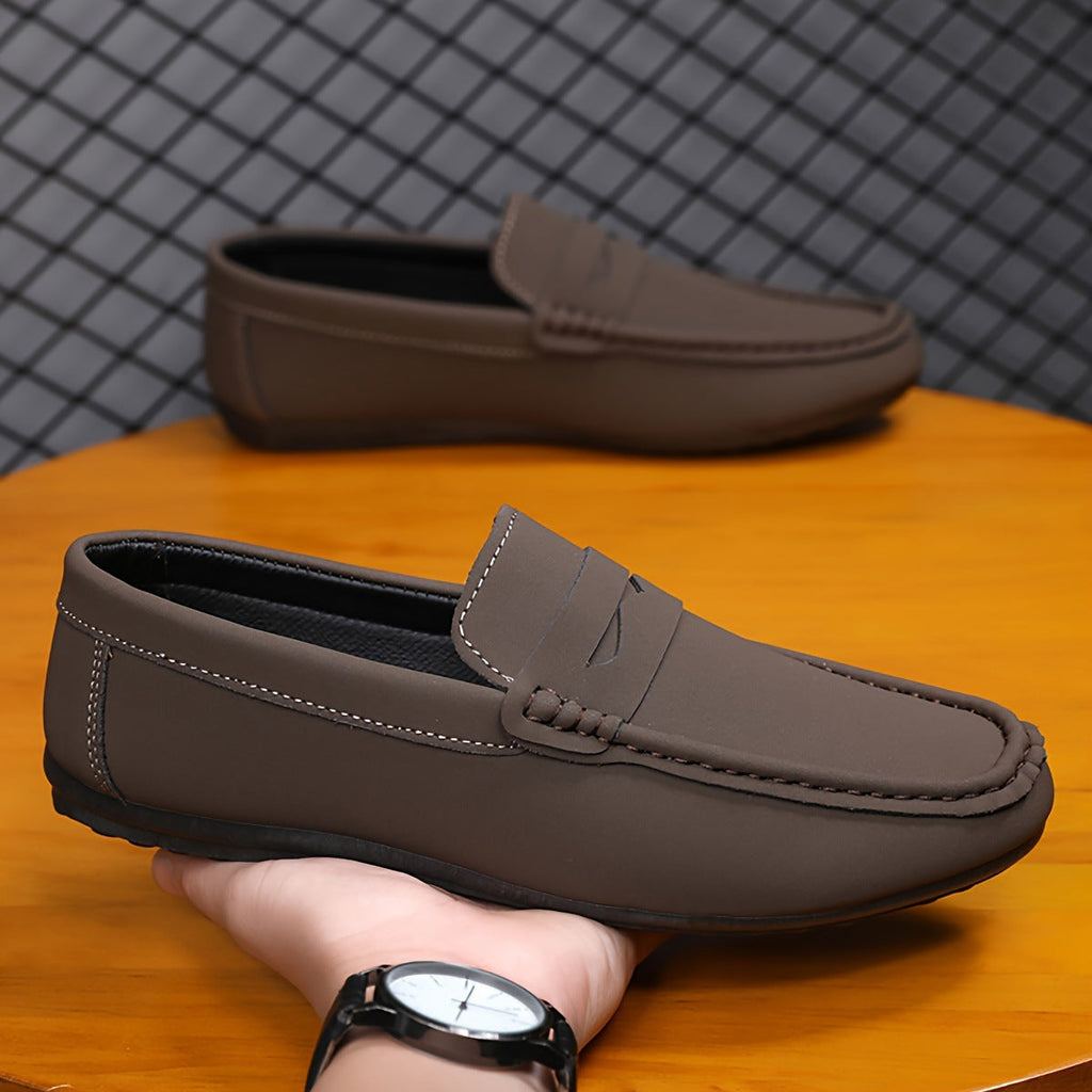 Men's Solid Color Canvas Penny Loafers