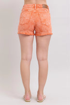 Judy Blue Peach Mid Rise Denim Shorts