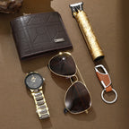 Steel Belt Quartz Watch Personality Wallet Shaver 5 Pieces Gift Set